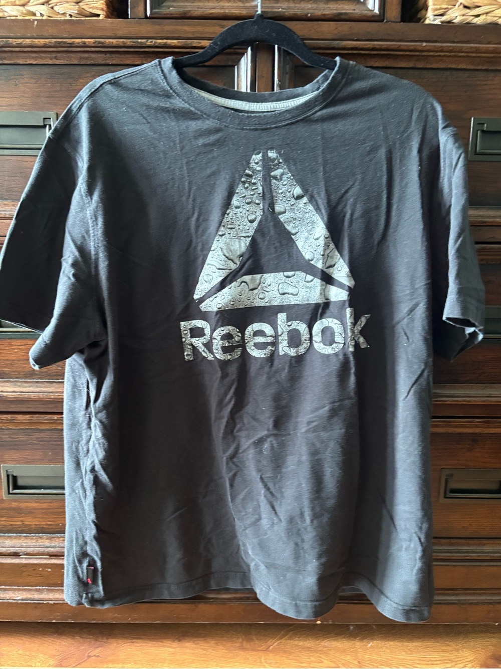 Reebok Black Short Sleeve Tee with Silver Logo